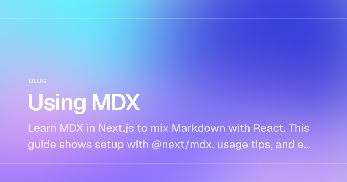 Using MDX | Blog